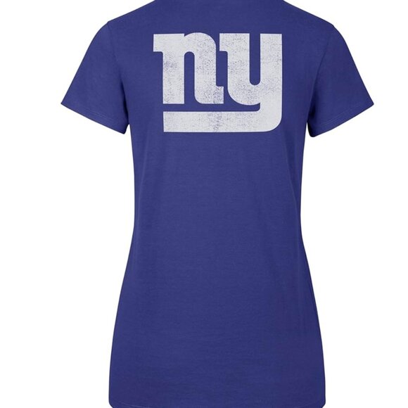 OTS NFL New York Giants Women's V-Neck Distressed Tee - Picture 2 of 7